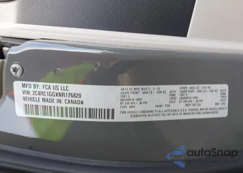 2022 Chrysler Pacifica Limited from USA, damaged, VIN 2C4RC1GGXNR176820